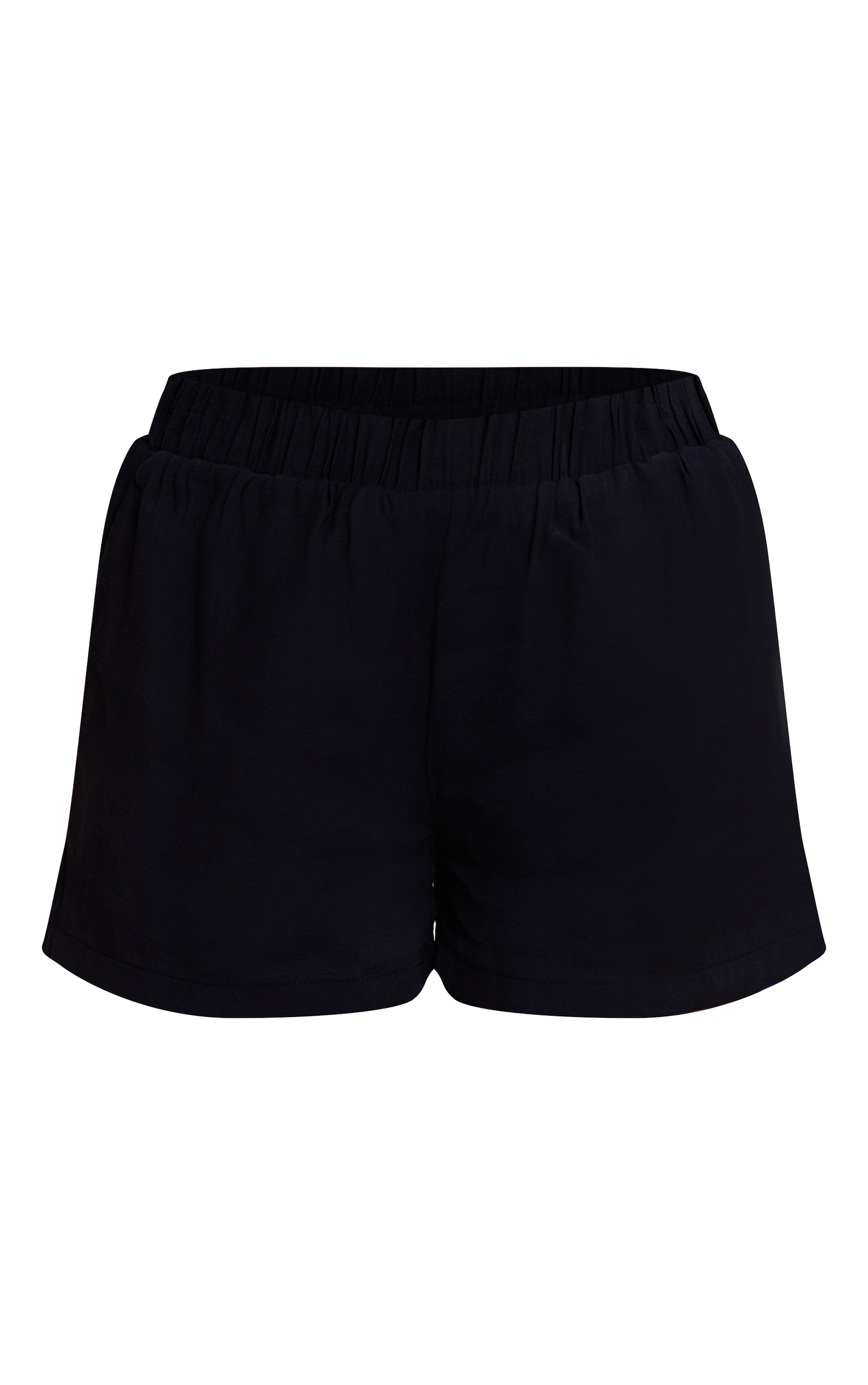 Black Mid Rise Floaty Shorts image 6