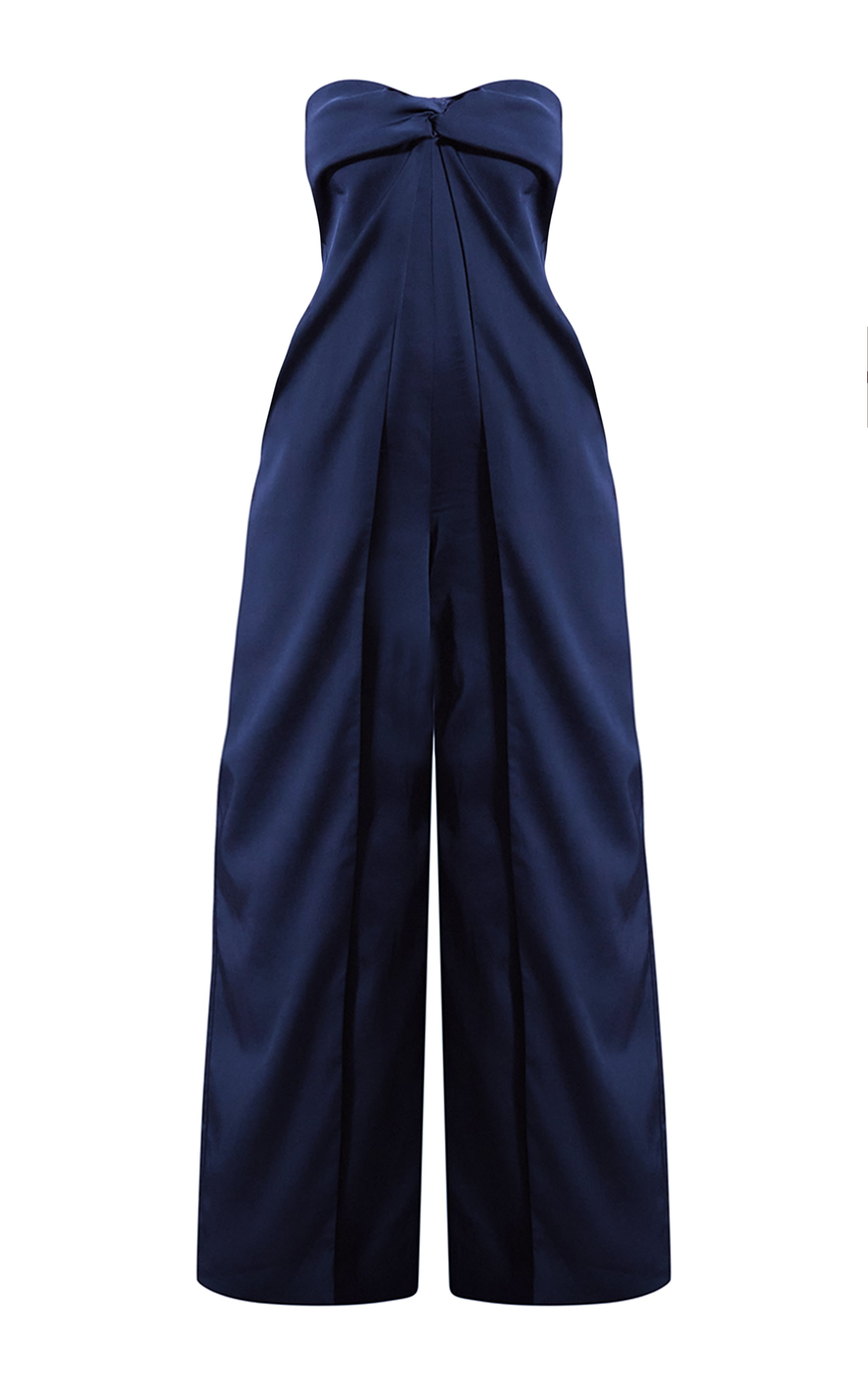 PLT Label Combinaison bustier large stucturée satinée bleu marine image 5