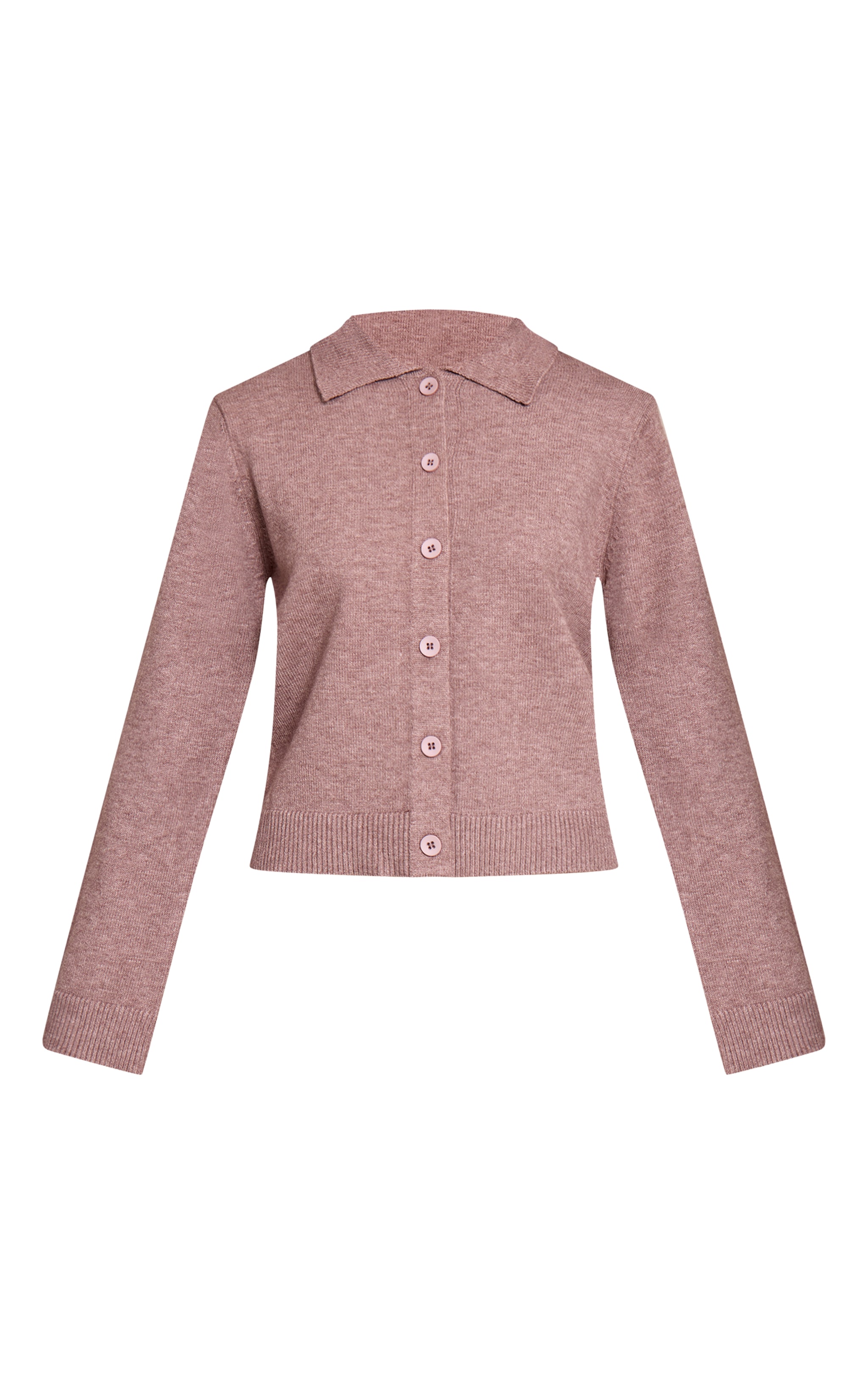 Mocha Button Through Collar Cardigan image 5
