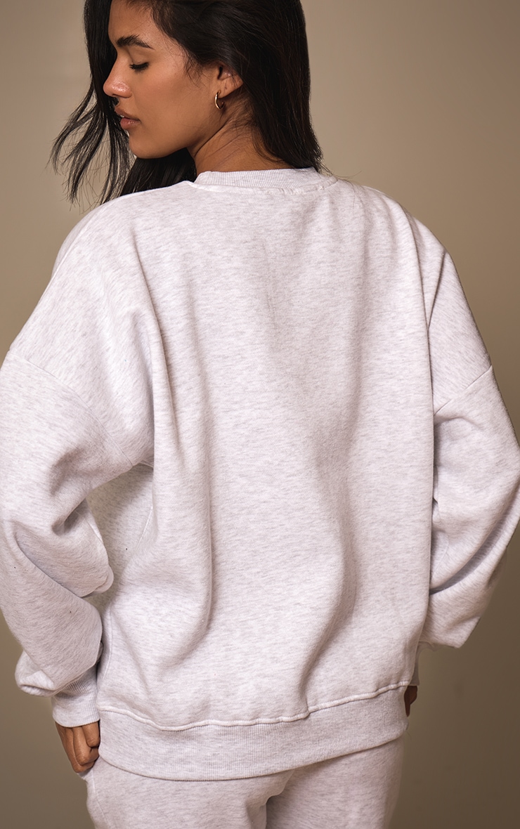 Light Grey Oversized Sweatshirt Tracksuit Set | Sweat