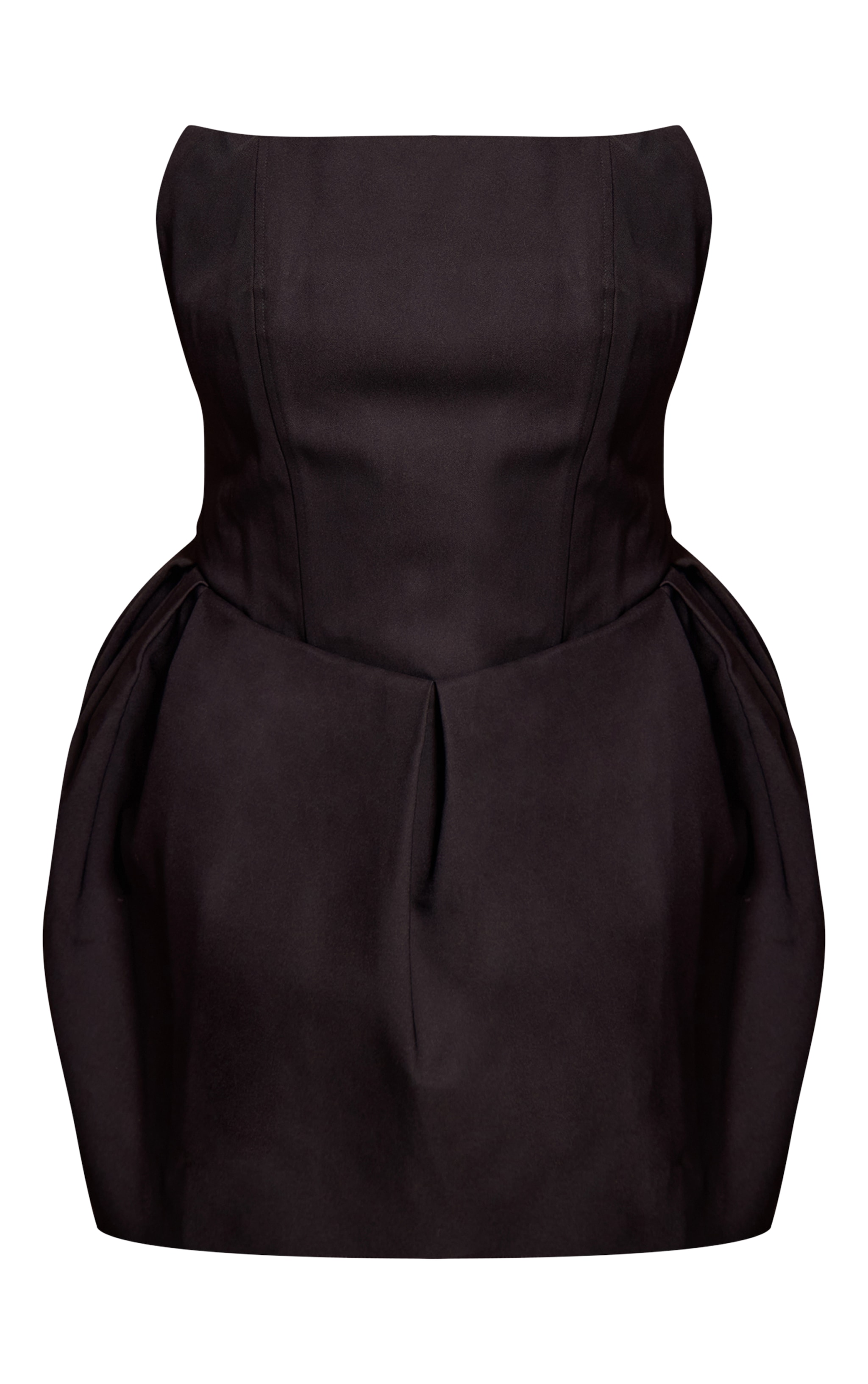 Plus Premium Black Woven Tulip Skirt Bandeau Mini Dress image 5