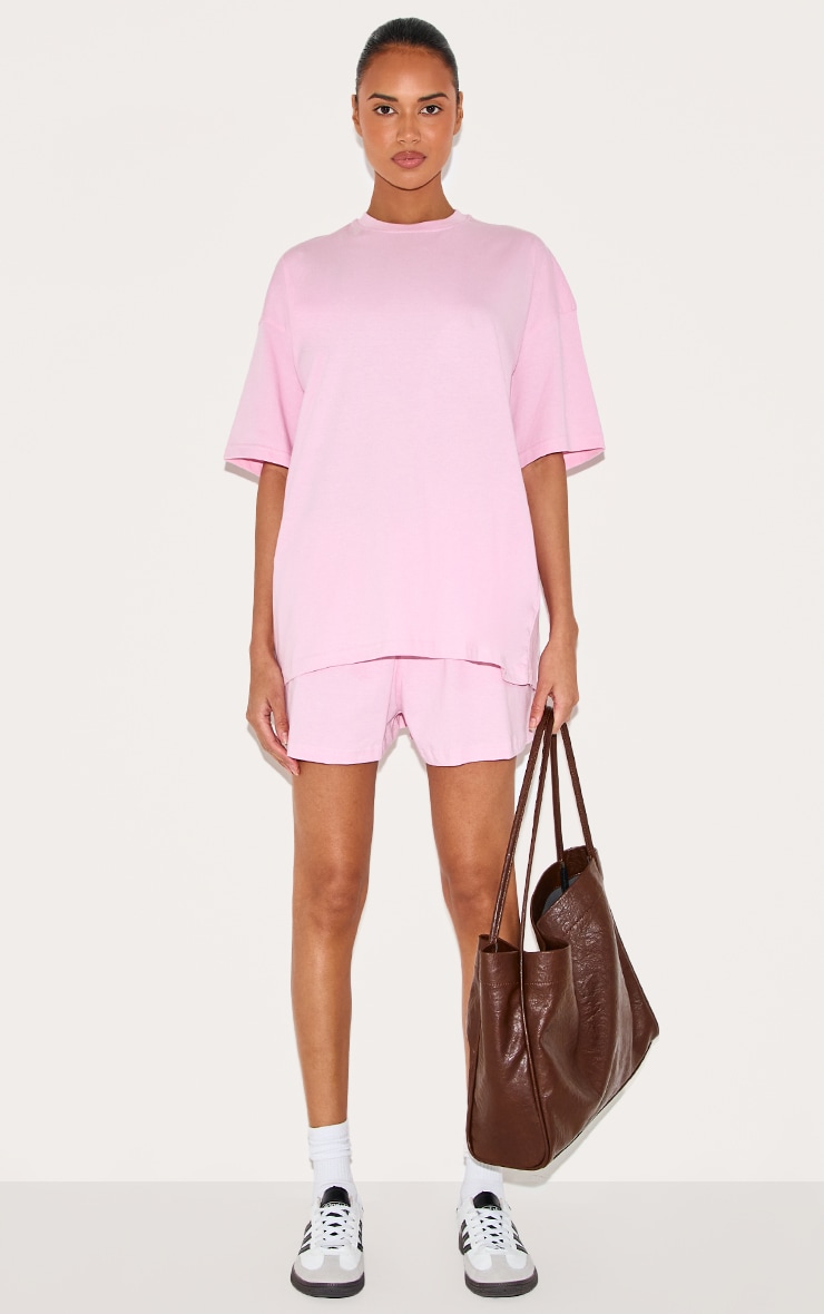 Candy Pink Cotton Oversized Boxy Shorts