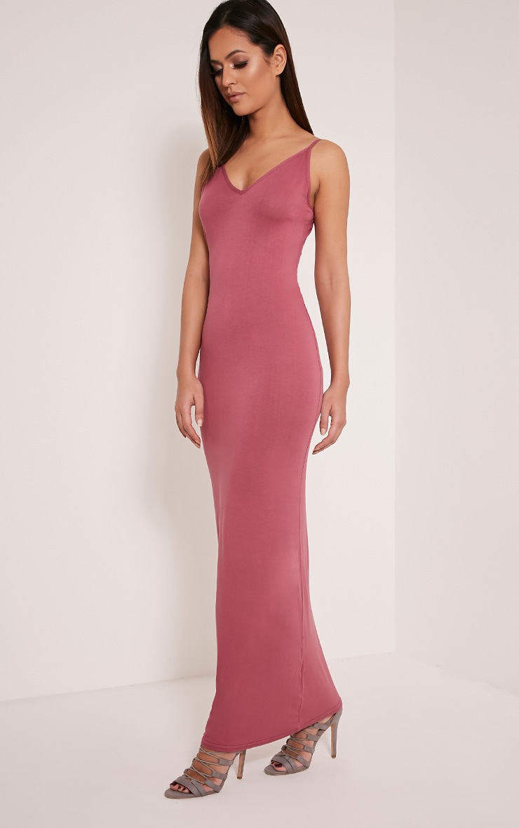 Basic Rose Scoop Back Maxi Dress Dresses PrettyLittleThing USA