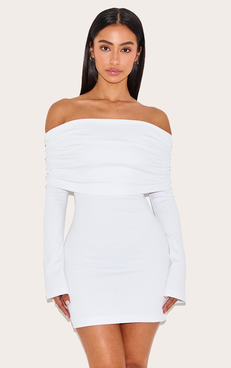 Mini Robe Bohême Blanche Unicolore Col Rond Sans Manche - BRITANIA Taille S/M Mini Robe Bohême Blanche Unicolore Col Rond Sans Manche - BRITANIA Taille S/M