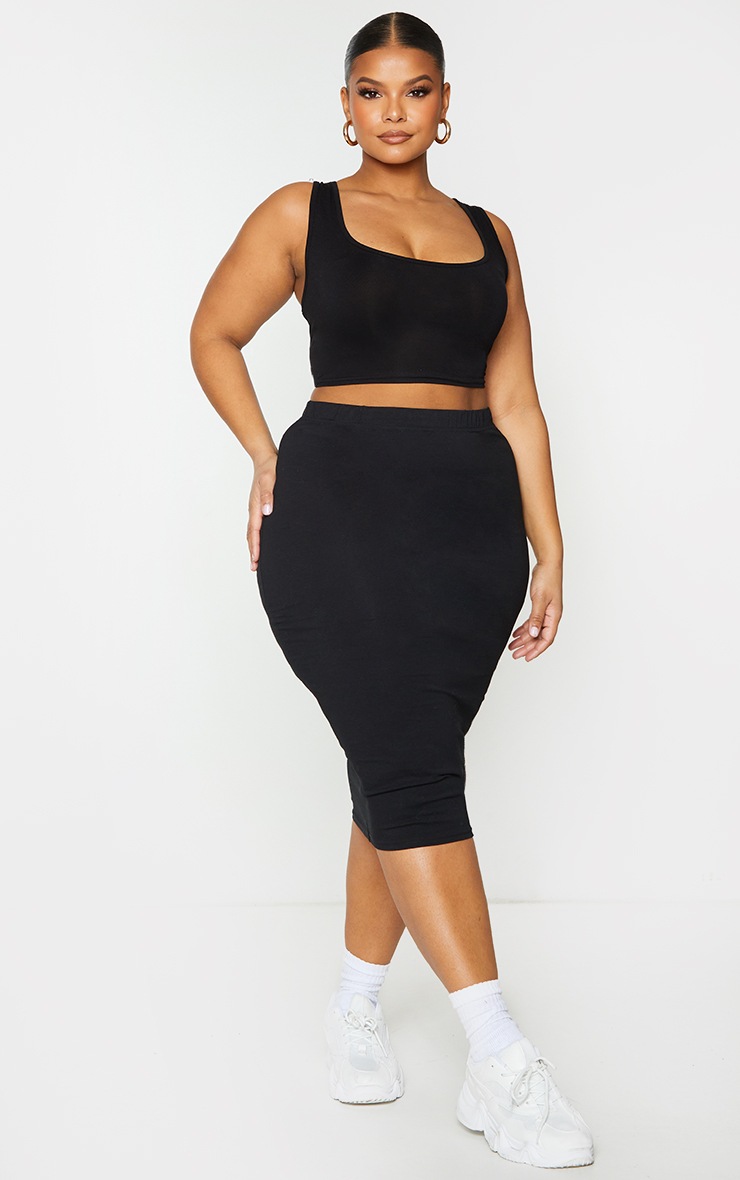 black midi skirt plus