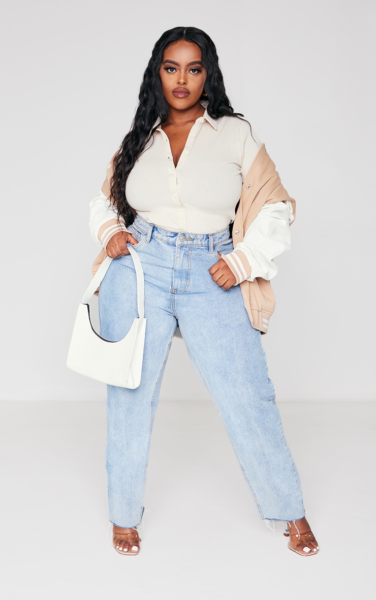 Plus Stone Rib Polo Bodysuit image 1