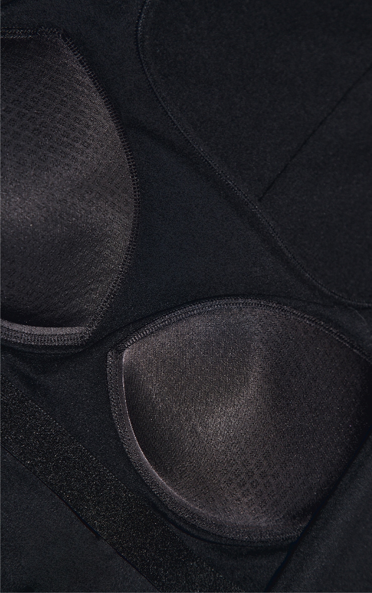 Shape Black Built In Bra Sculpt Square Neck Long Sleeve Maxi Dress image 4