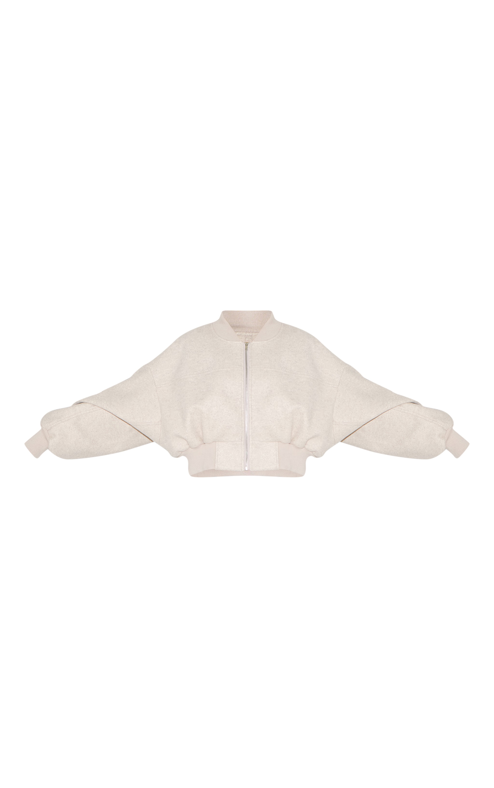 Stone Ruched Sleeve Cropped Bomber Jacket image 5