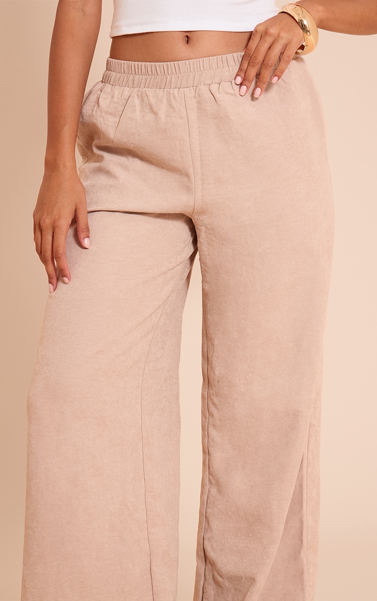 Stone Peachskin Wide Leg Pants image 4