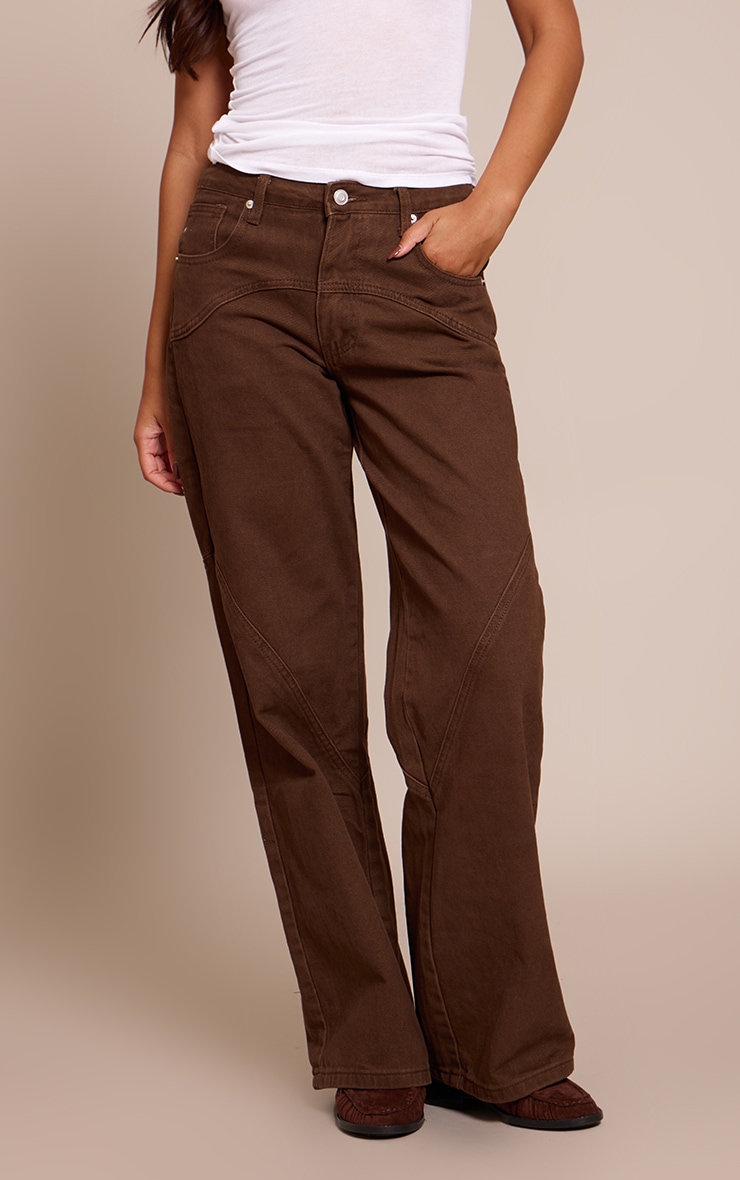 Chocolate Western Seam Detail Jeans image 2