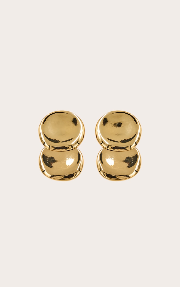 Gold Molten Drop Earrings image 2