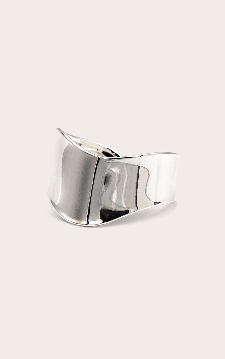 Silver Angled Asymmetric Cuff image 2