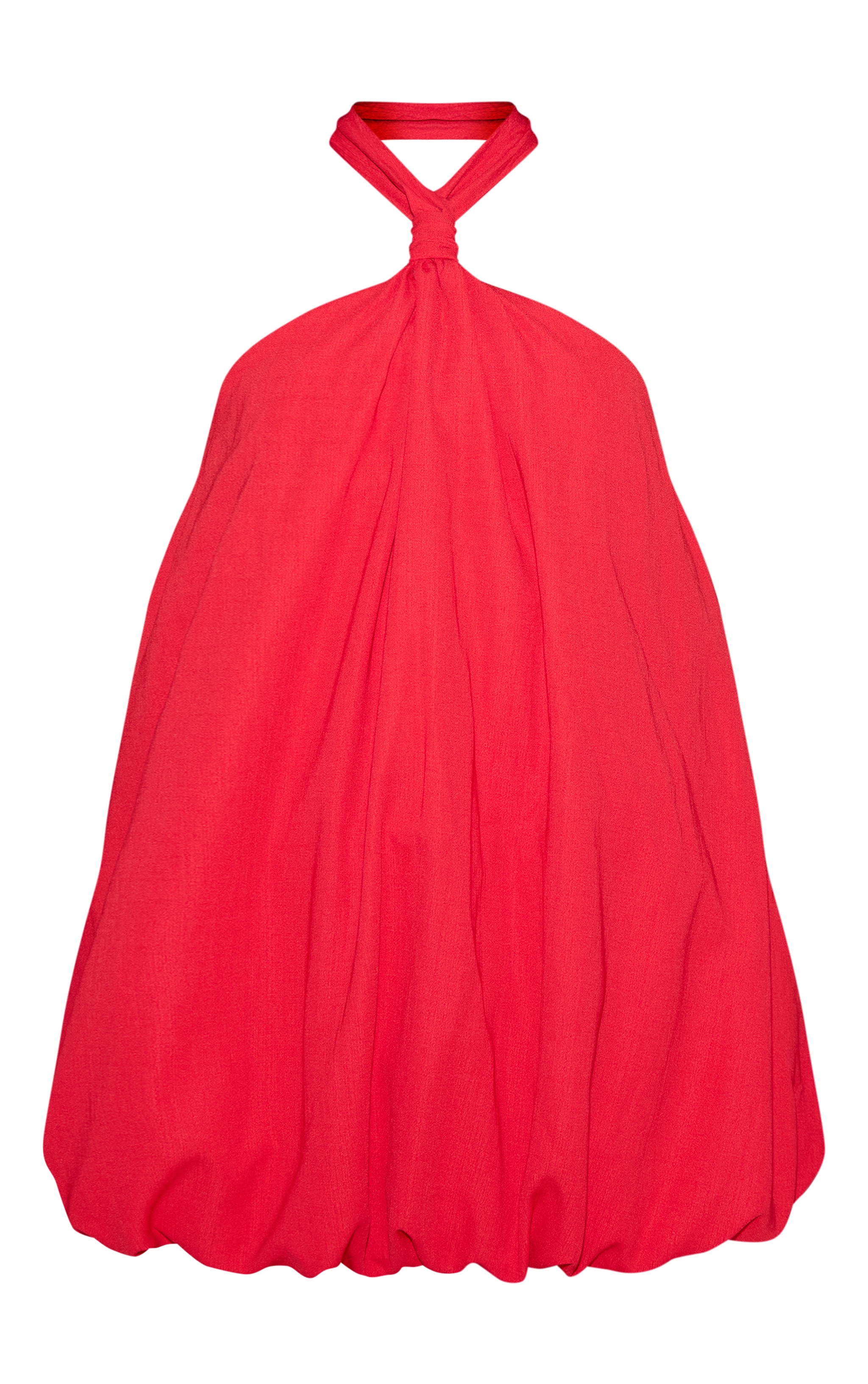 Red Halterneck Puffball Mini Dress image 5