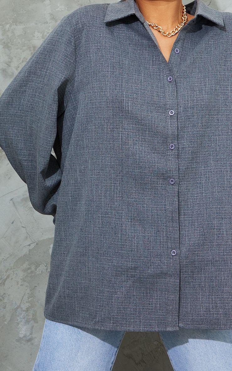 Dark Grey Oversized Cuff Shirt image 4