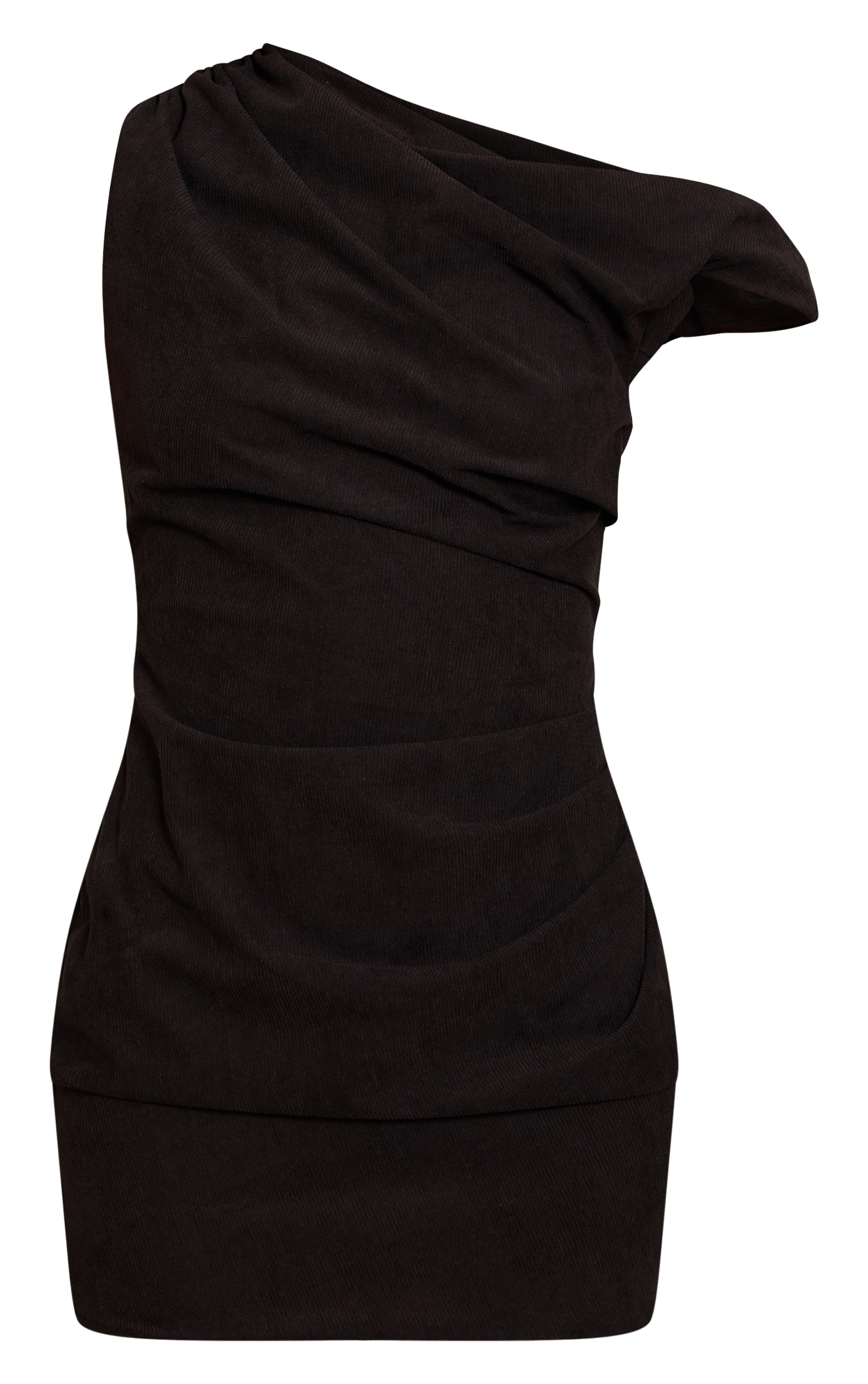 Black Cord Asymmetric Bodycon Dress image 5
