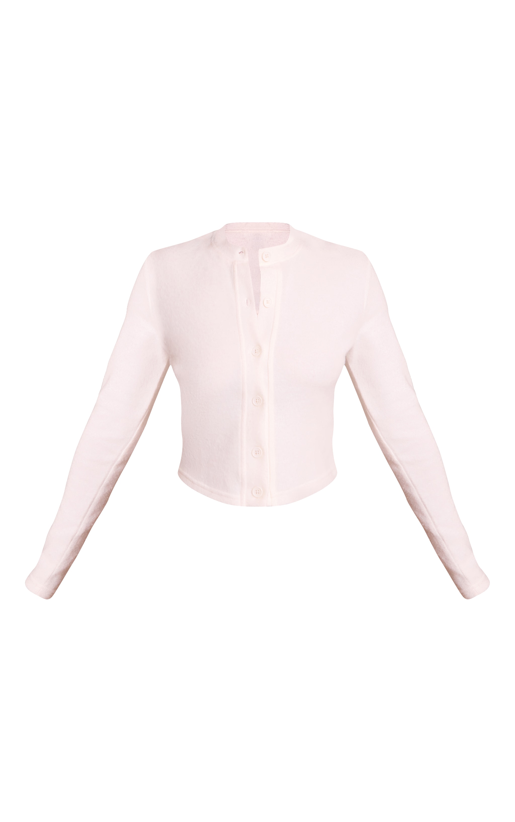 Petite Cream Super Soft Button Down Long Sleeve Top image 5