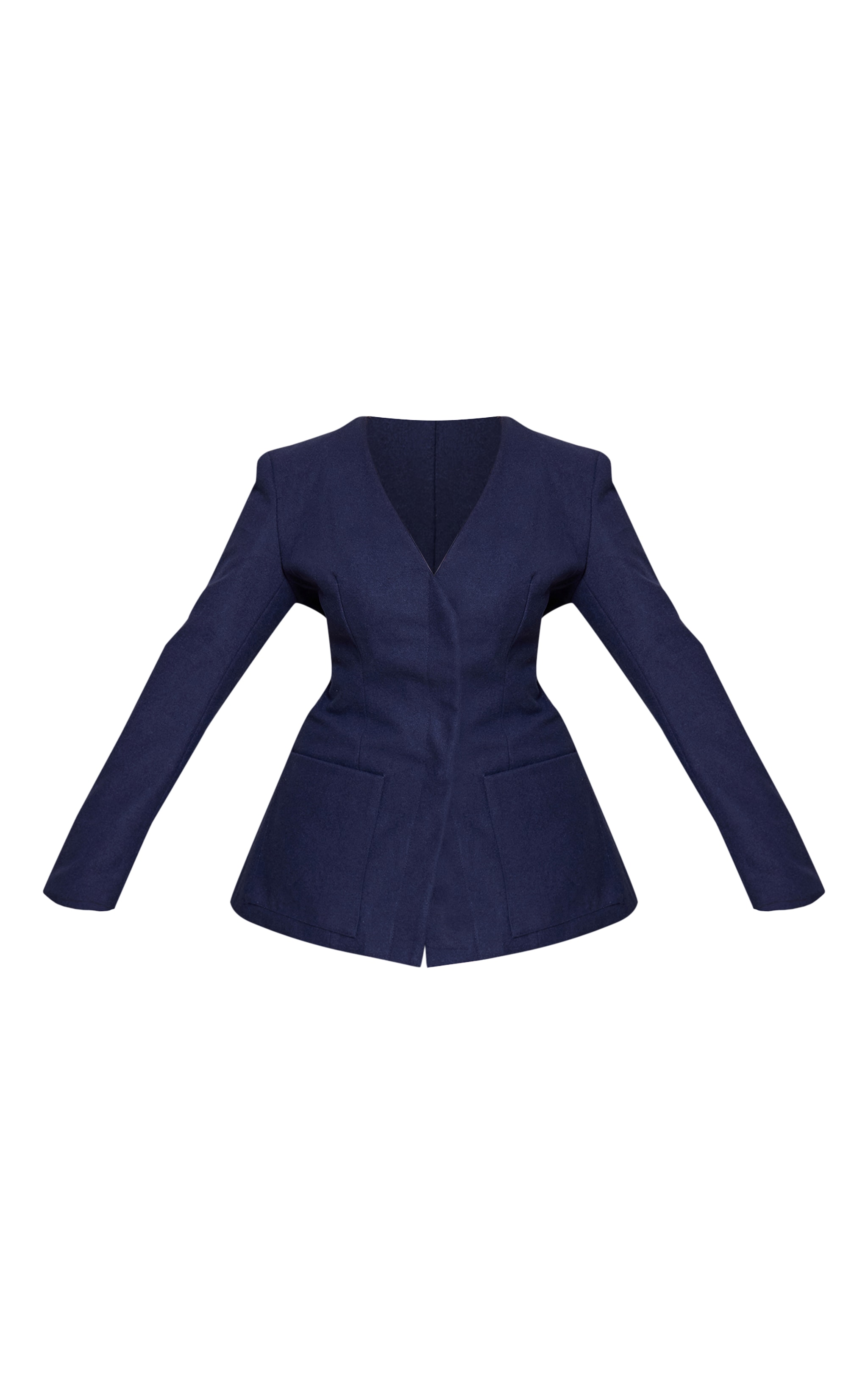 Shape Navy Wool-Look Cross Over Blazer image 5