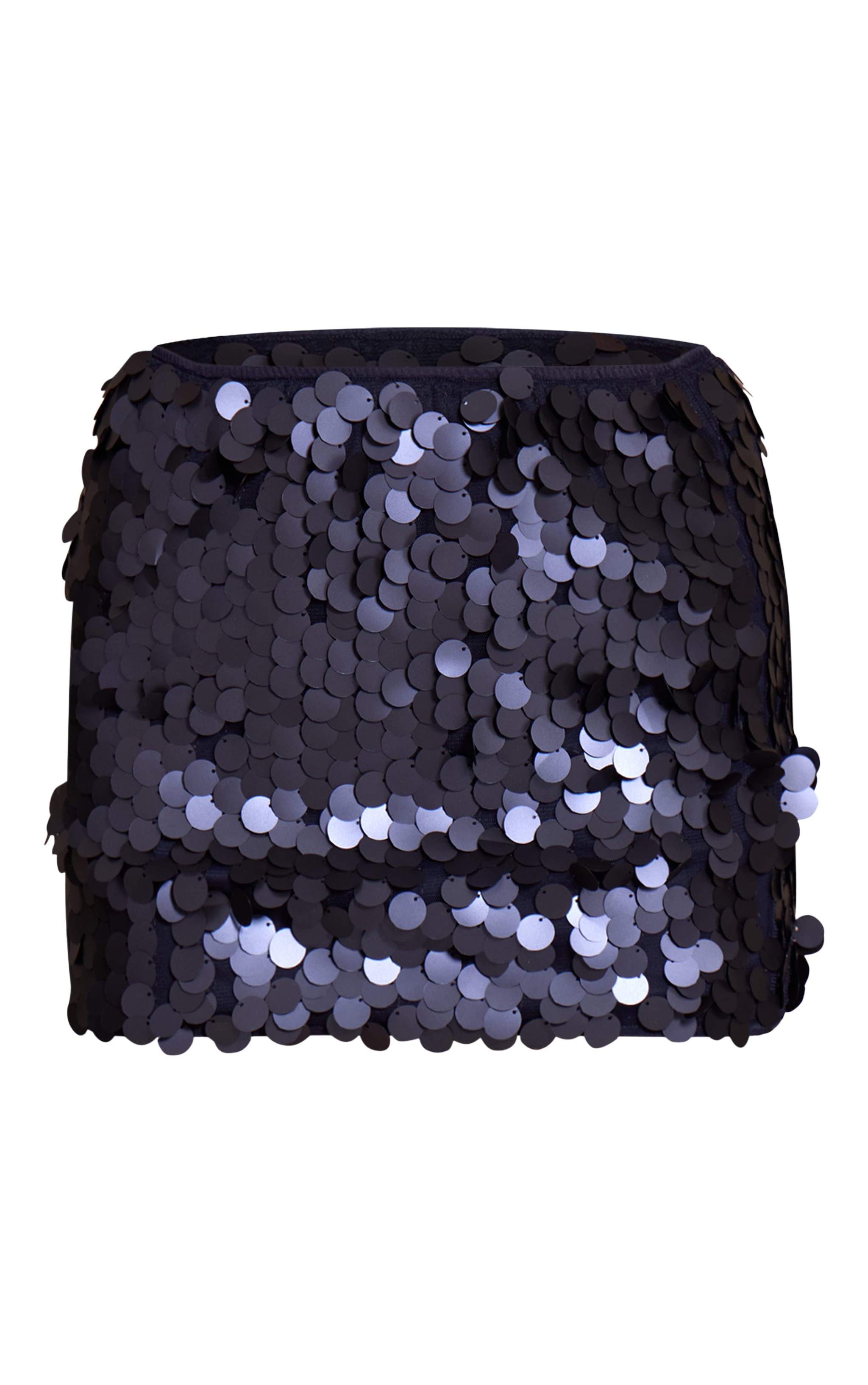 Mini-jupe aux tons bleu marine à sequins en disques image 6