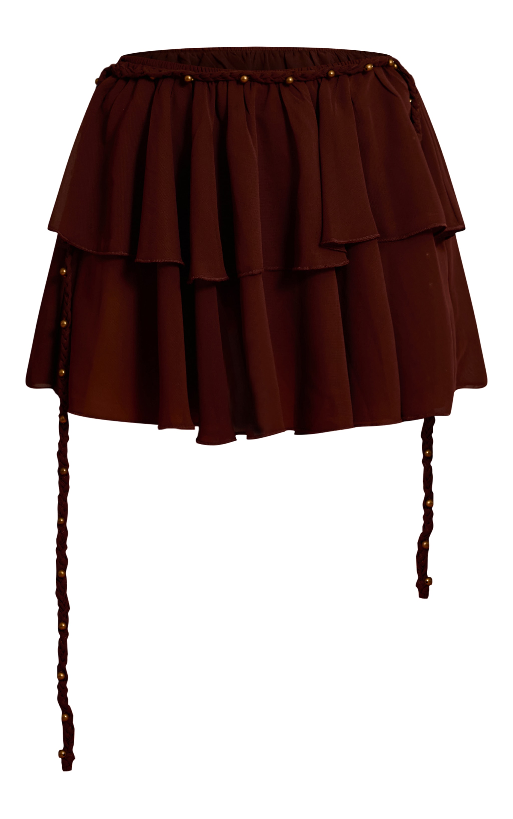 Chocolate Chiffon Bead Detail Rara Beach Skirt image 6