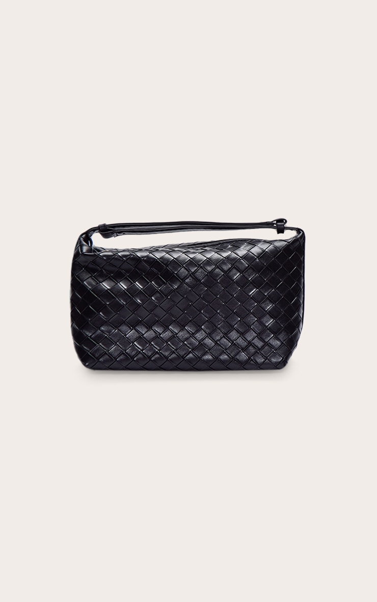 Black Weave Adjustable Handle Handbag image 2