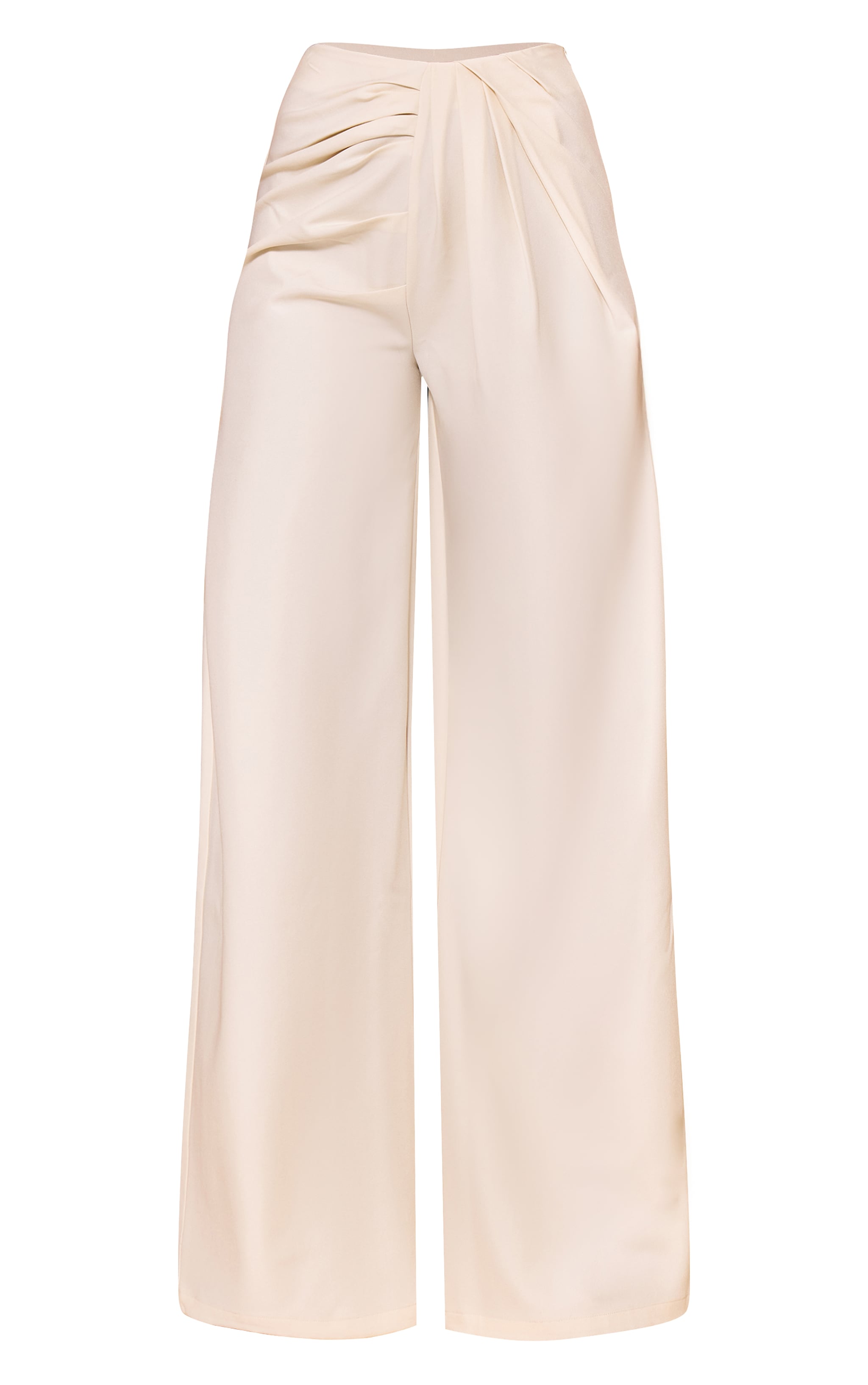 Tall Cream Tailored Woven Pleat Detail Wide Leg Pants image 5