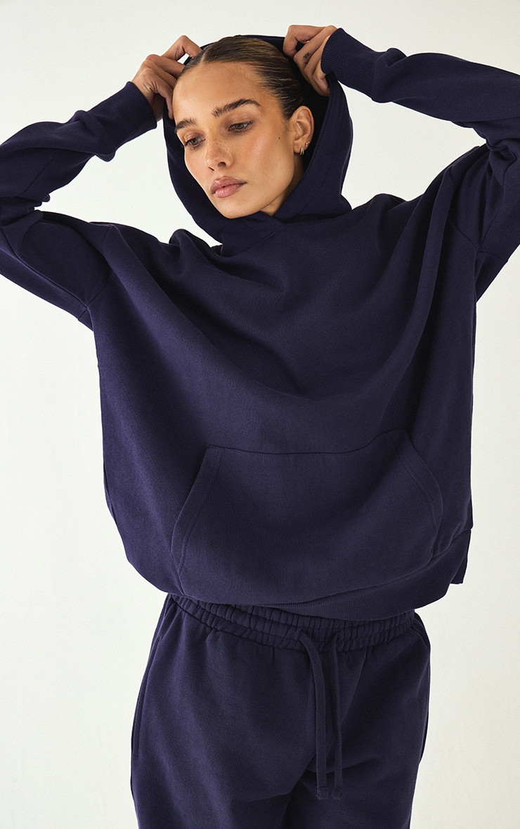 Navy Premium Basic Oversized Hoodie image 4