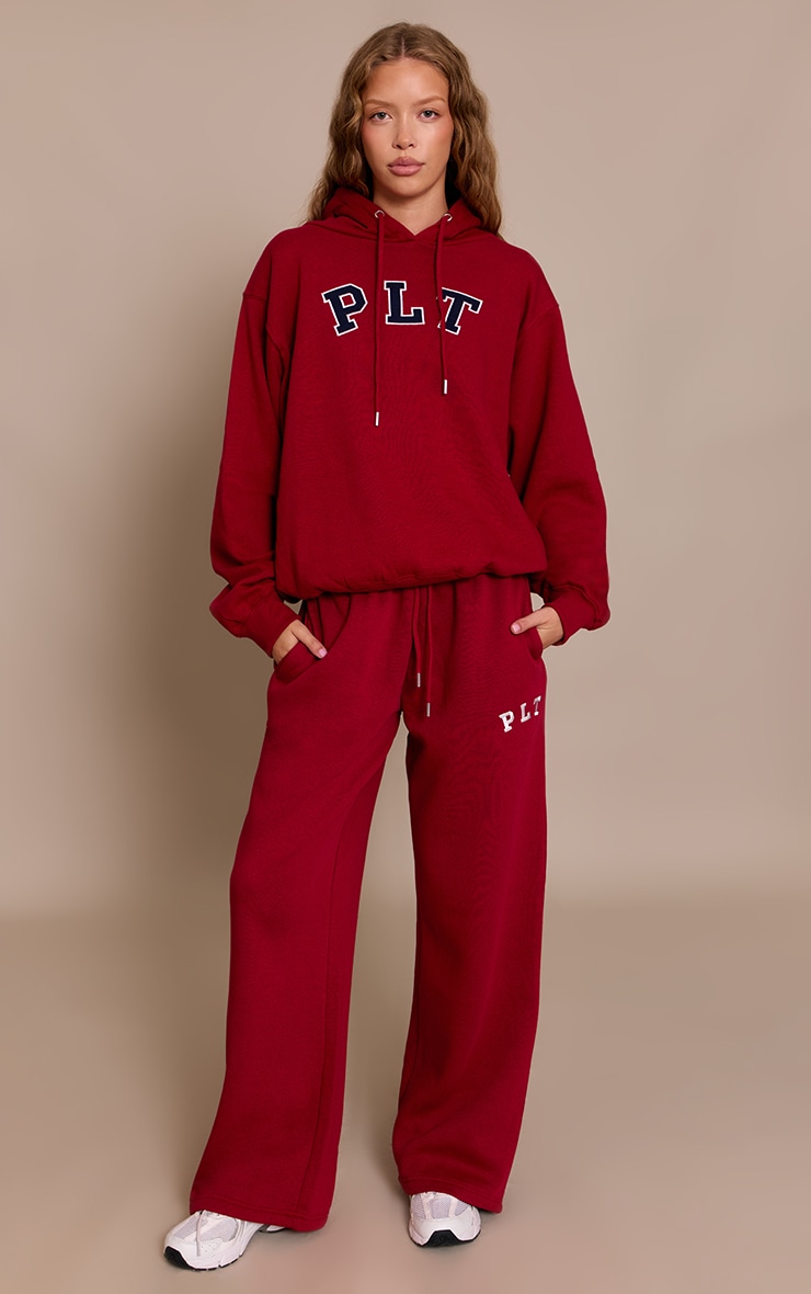 Red Logo Oversized Wide Leg Sweatpants image 1