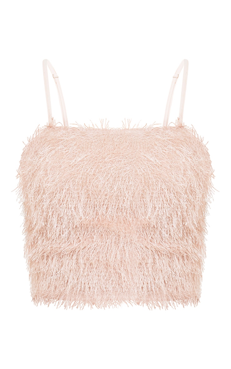 pink fringe crop top