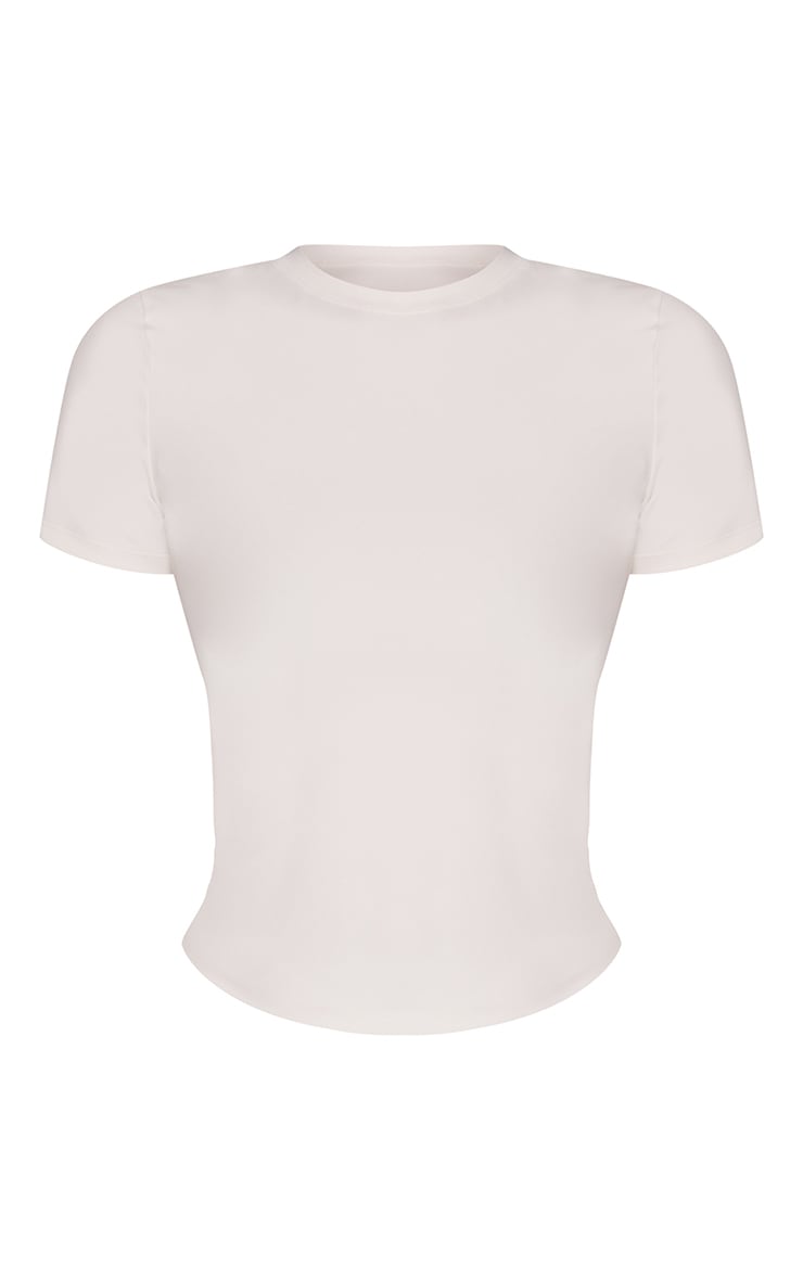 White Ultimate Sculpt Longline Short Sleeve Gym Top image 5