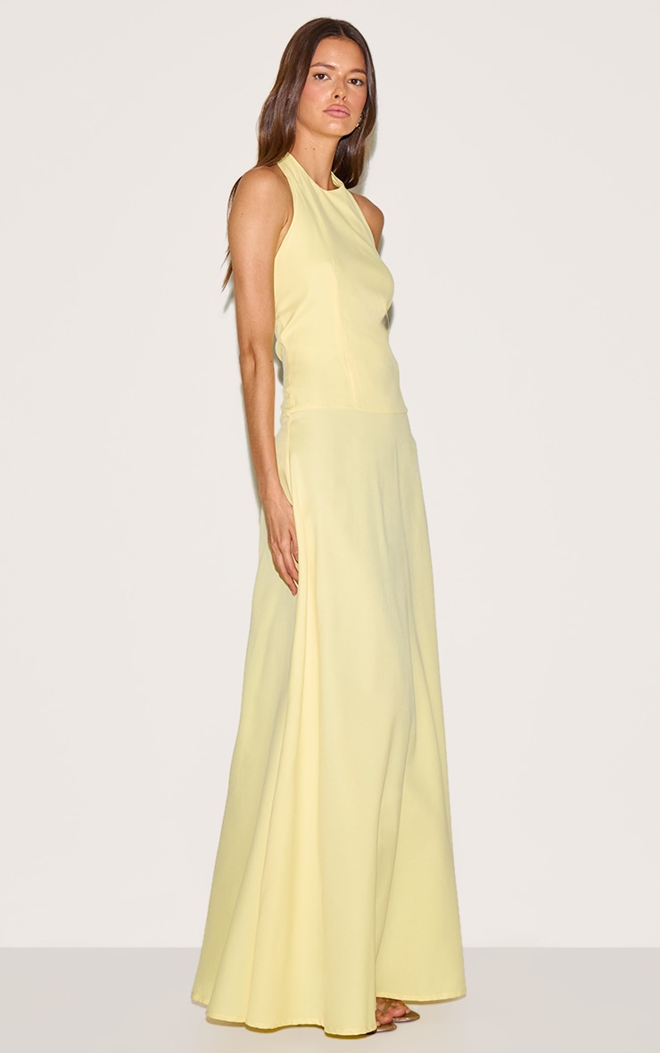 Lemon Tailored Halterneck Maxi Dress image 3