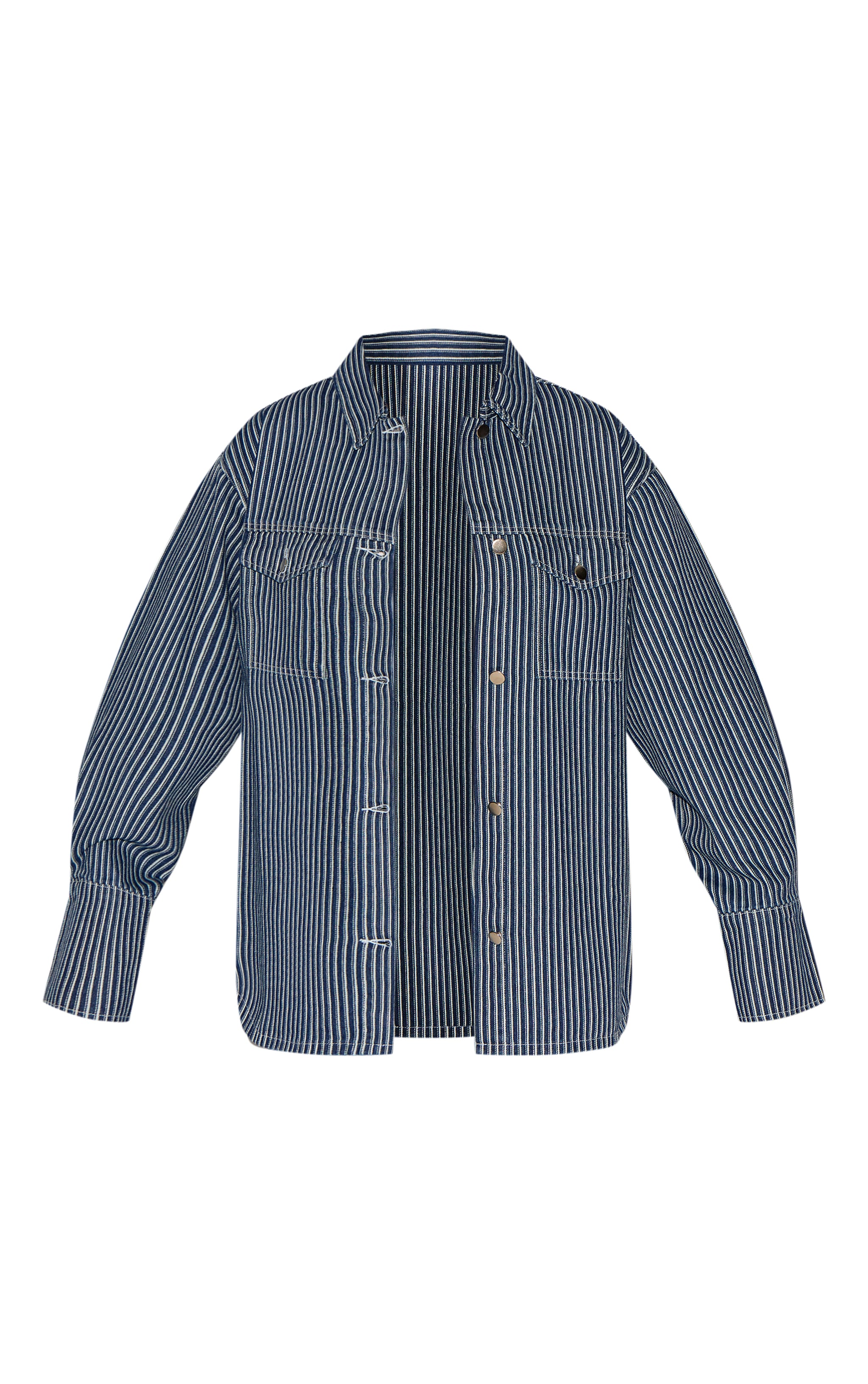 【U LAN】Pinstripe cut denim bomber jacket Amazon.com: Kelsiop Striped Men's Denim Jacket Blue Casual