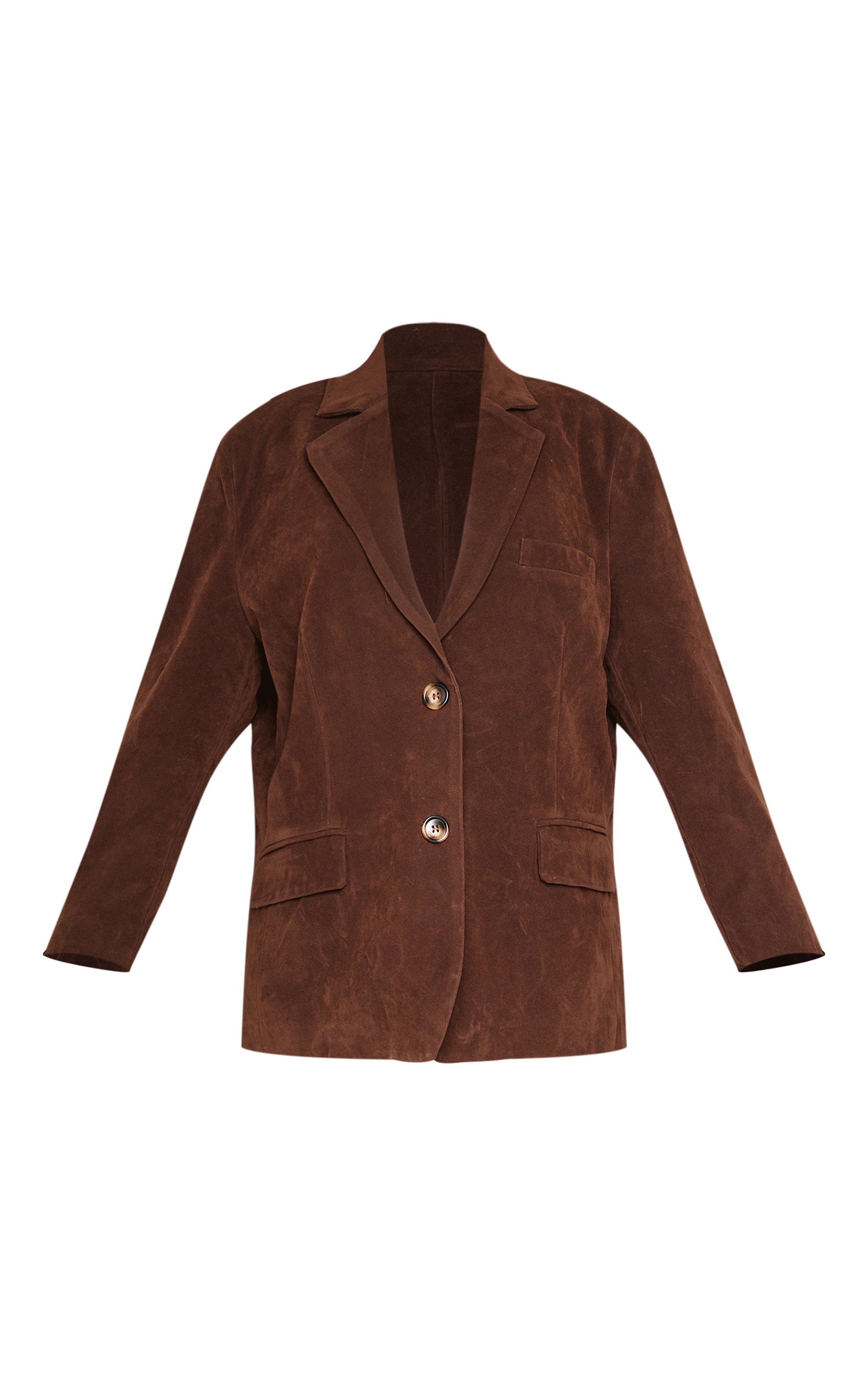 Petite Chocolate Faux Suede Longline Blazer image 5