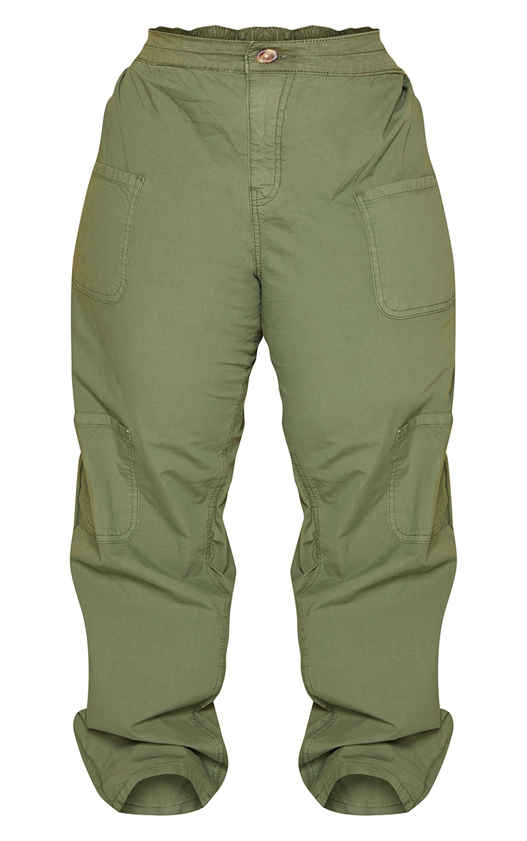 Plus Khaki Pocket Straight Leg Cargo Pants image 5