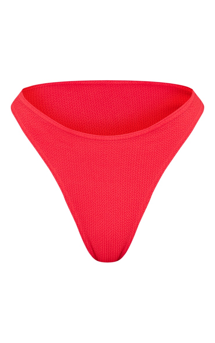 Pink Crinkle High Leg Bikini Bottoms PrettyLittleThing KSA