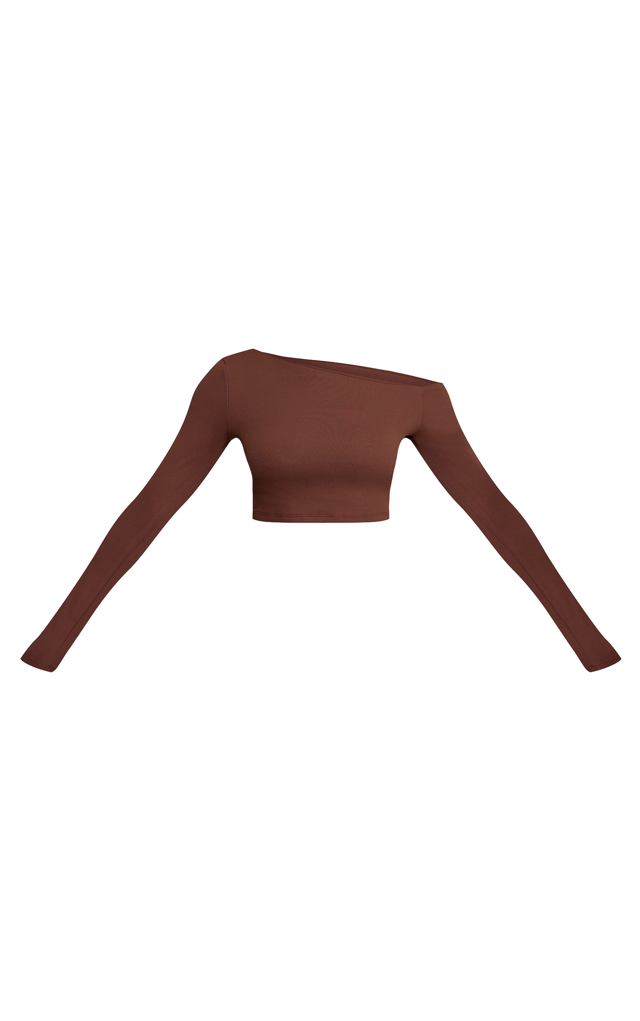 Petite Chocolate One Shoulder Long Sleeve Top image 5