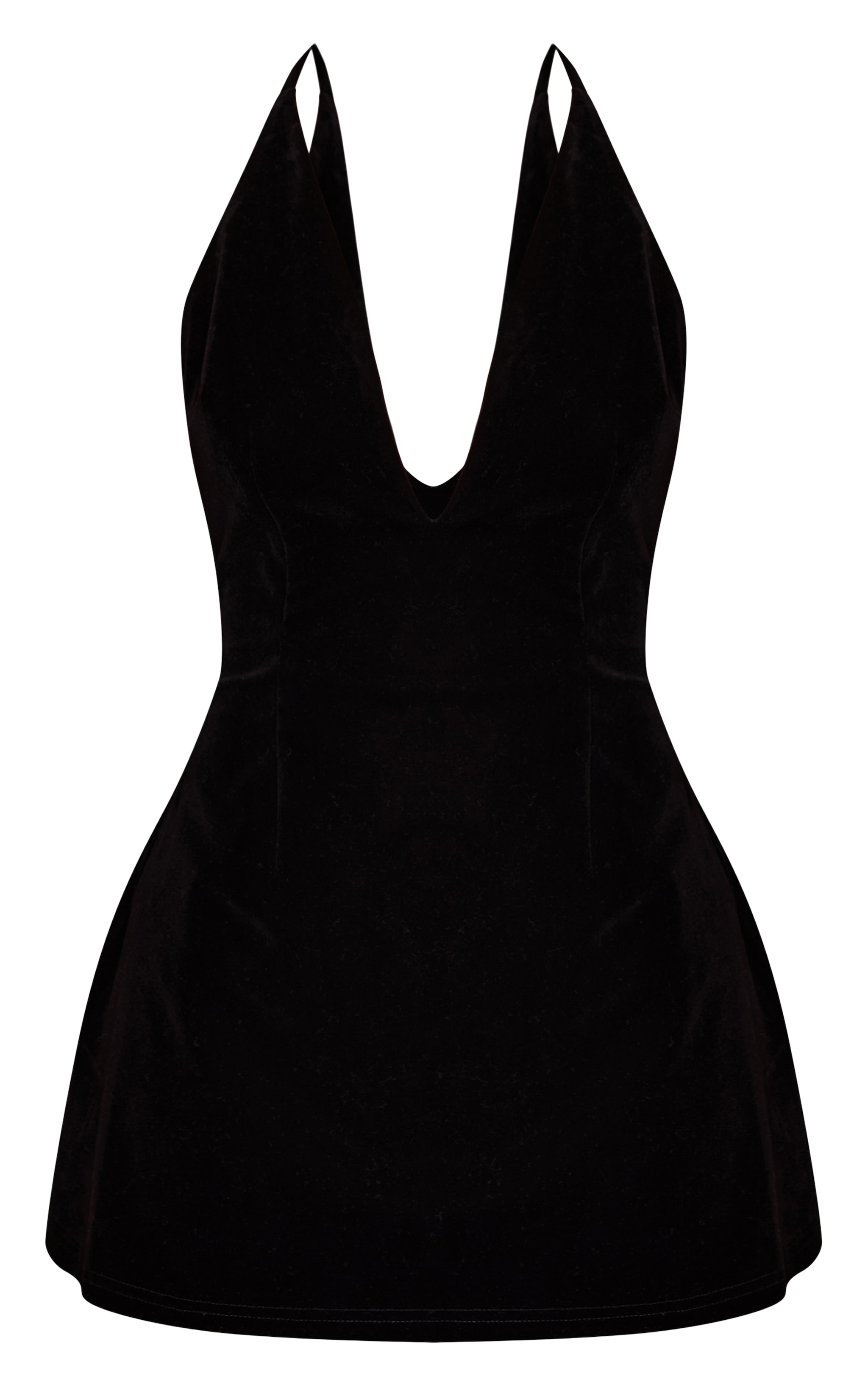 Petite Mini robe en velours noir à dos nu noué image 5