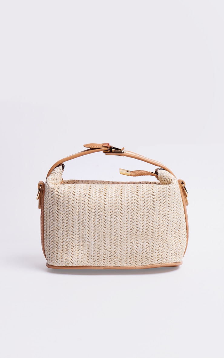 Natural Raffia Trim Mini Handbag image 2