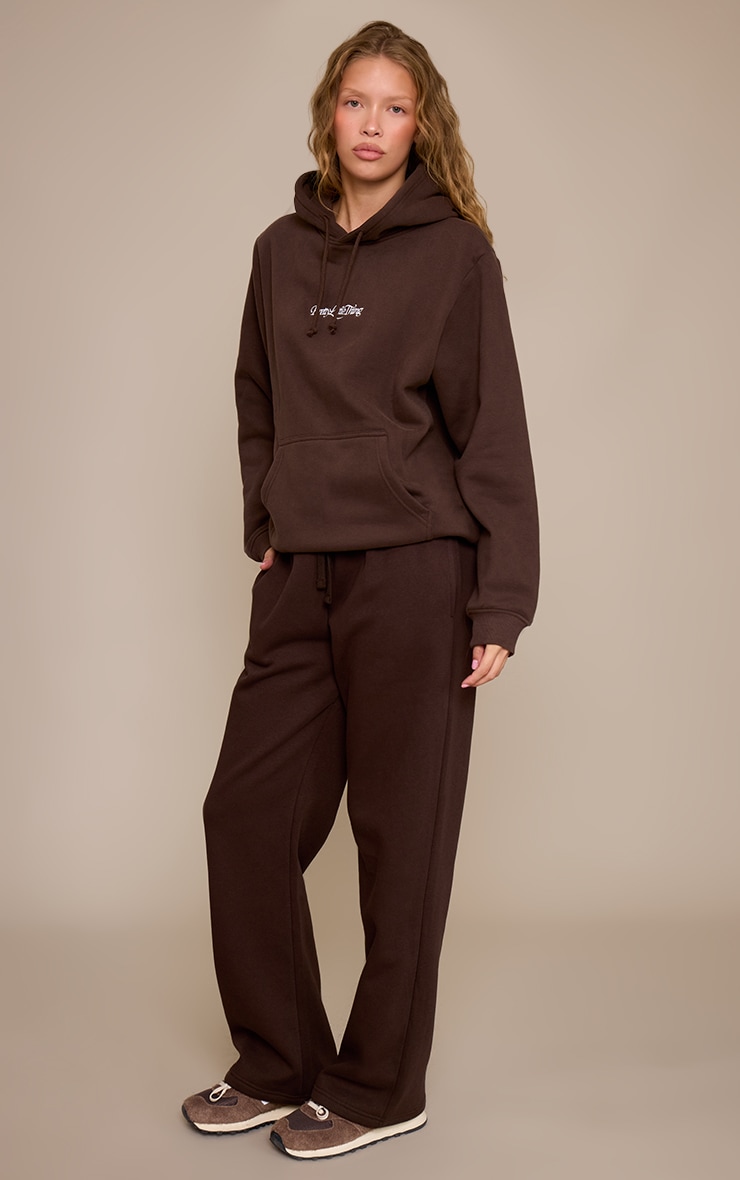 Espresso Embroidered Oversized Sweat Hoodie image 3