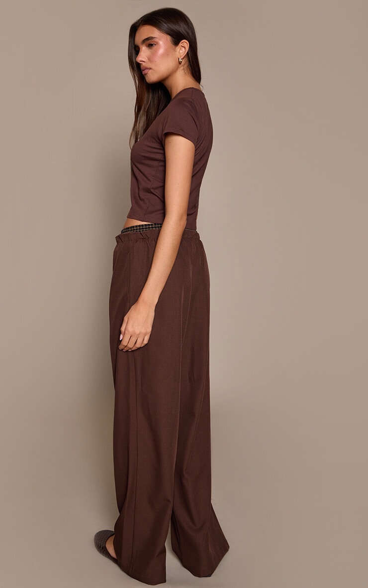 Chocolate Boxer Detail Drawstring Waist Trousers image 3