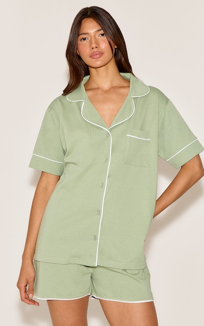 Ensemble de pyjama en jersey vert olive
