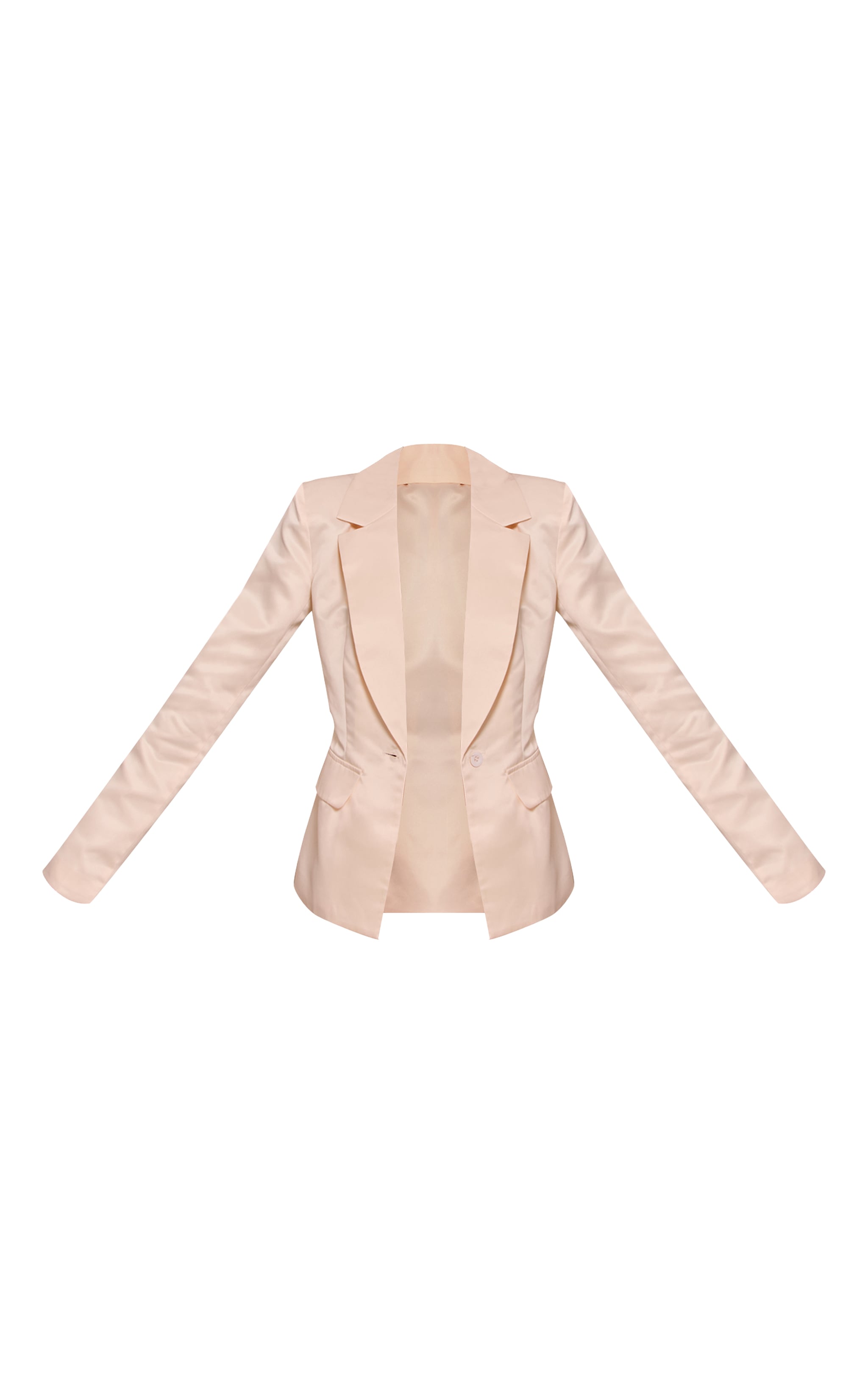 Blazer long satiné crème image 5