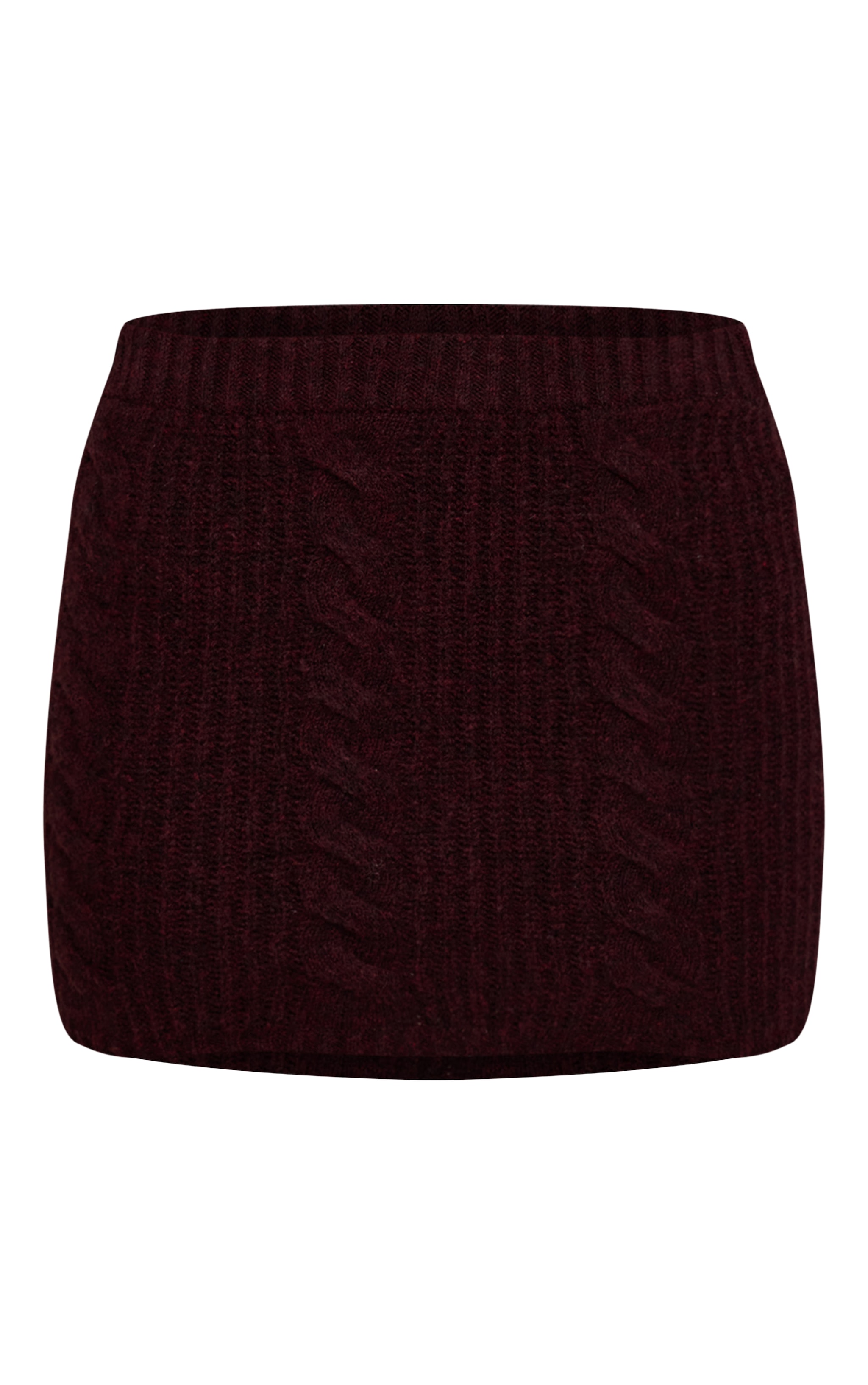 Chocolate Plum Cable Knit Mini Skirt image 6