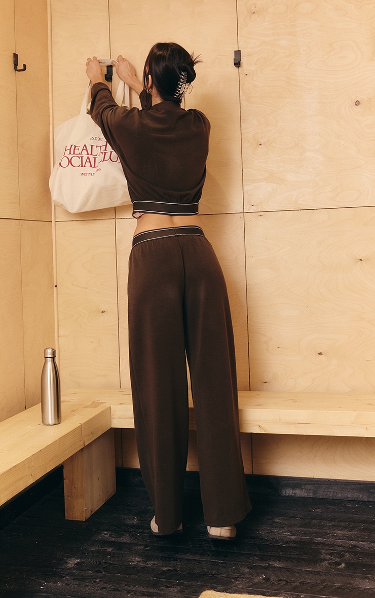 PLT Chocolate Soft Touch Elasticated Waist Bomber Jacket image 2