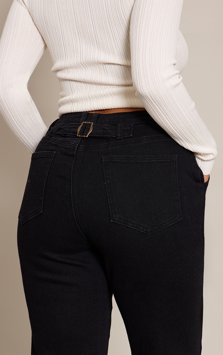 Shape black Stretch Denim High waisted Pintuck Adjustable Back Detail Jeans image 4