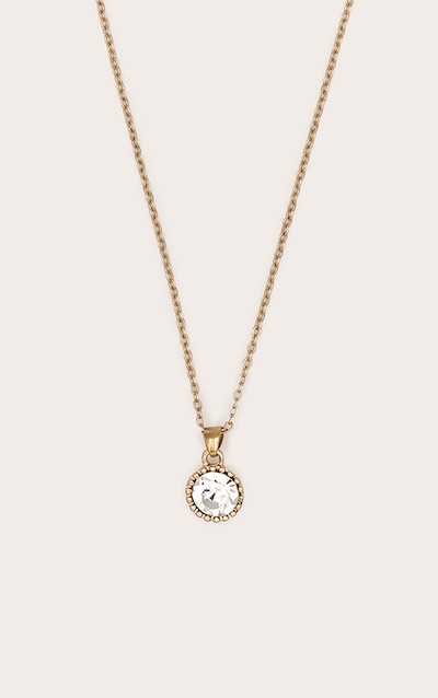 Gold Diamante Pendant Necklace