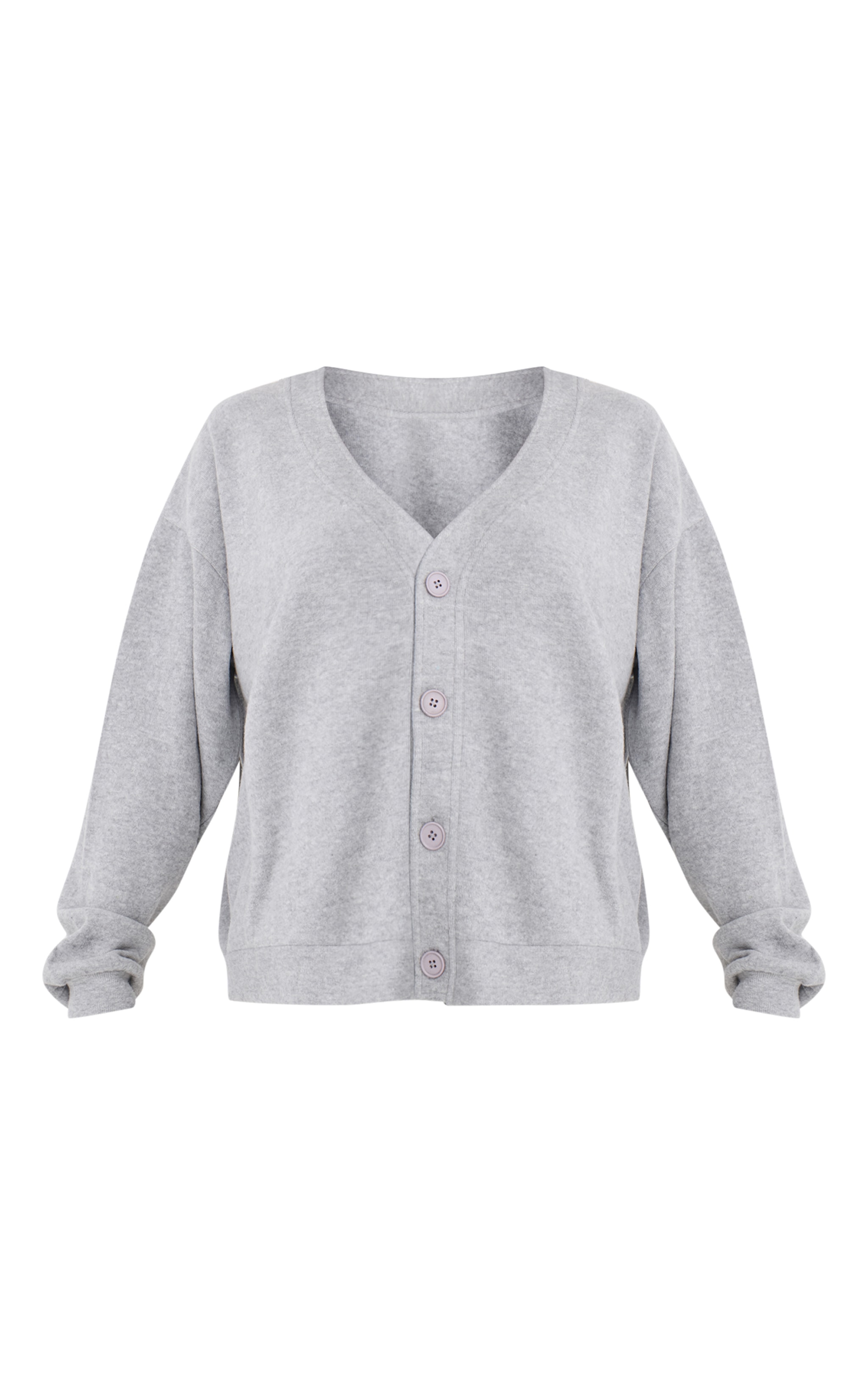Grey Button Up Soft Touch Sweat Cardigan | Sweat