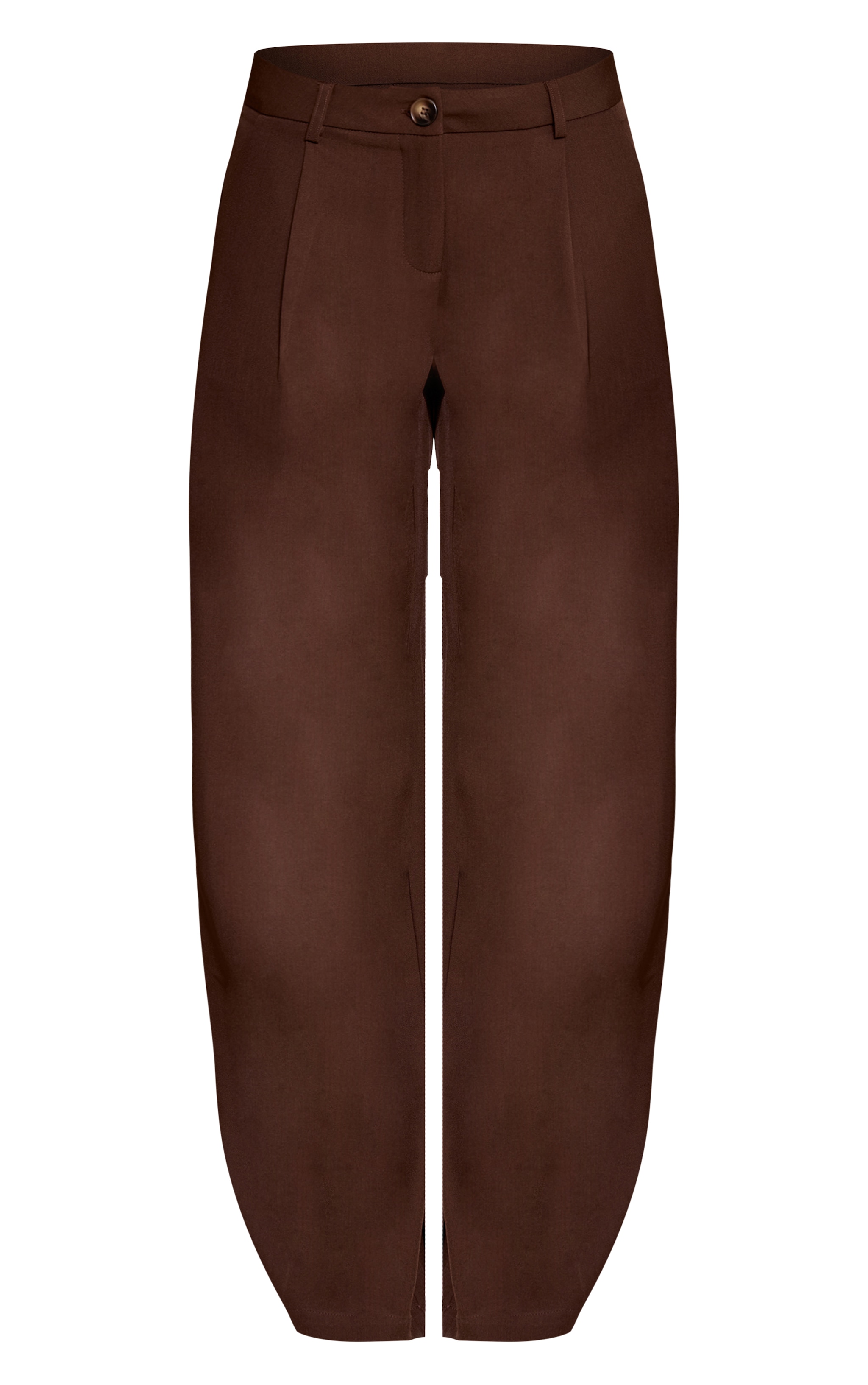 Pantalon droit tissé marron chocolat à plissures image 5