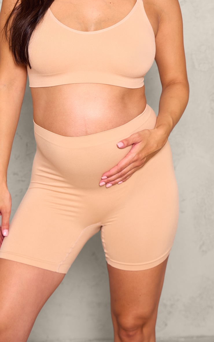 Maternité Short de grossesse nude sans coutures recouvrant le ventre image 5