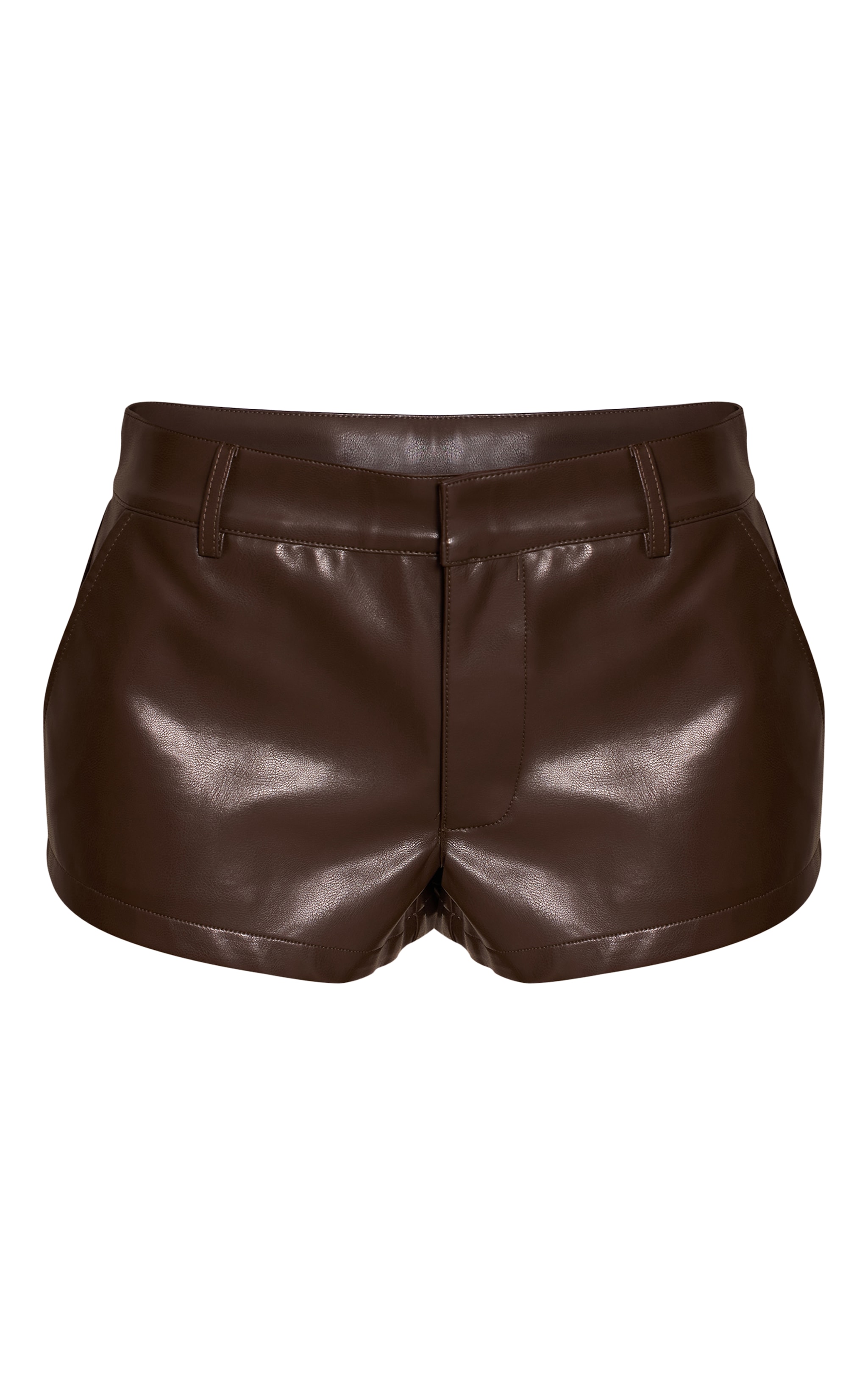Chocolate Faux Leather Hot Pants image 6