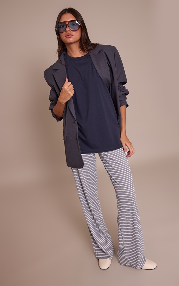 T-shirt basique oversize en coton bleu marine image 3
